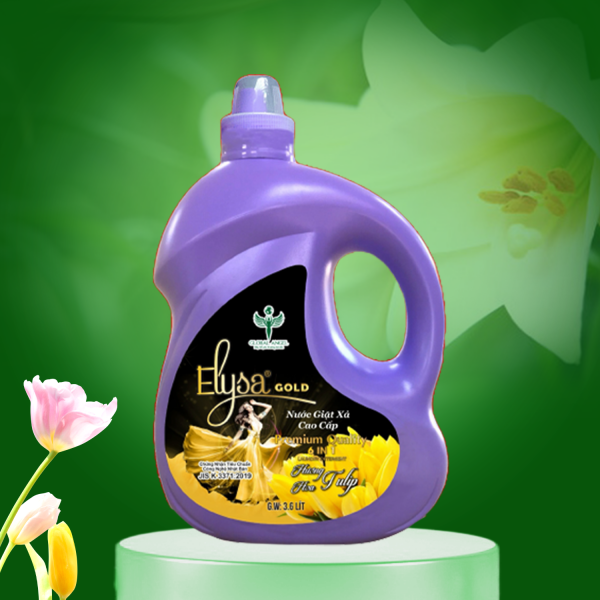 Nước giặt xả cao cấp Elysa Gold 6in1 Hương Tulip 3600ml