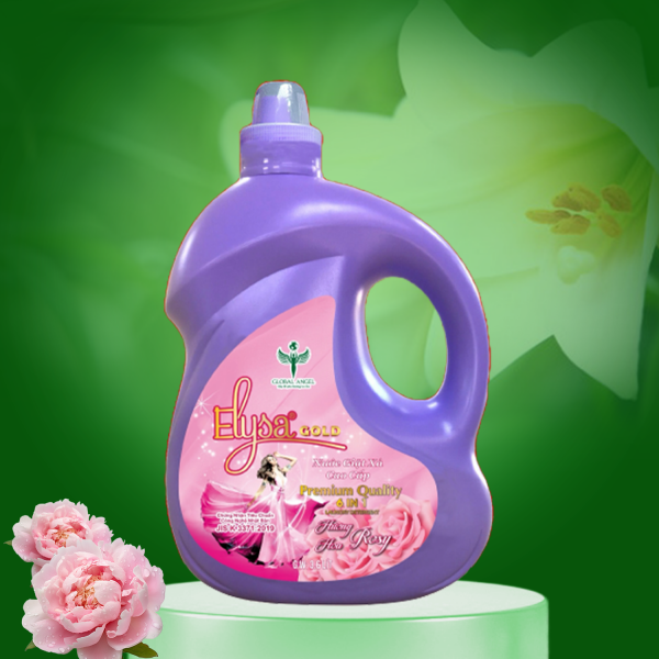 Nước giặt xả cao cấp Elysa Gold 6in1 Hương Rosy 3600ml