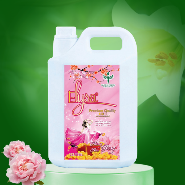 Nước giặt xả cao cấp Elysa 6in1 Hương Hoa Hồng 4600ml