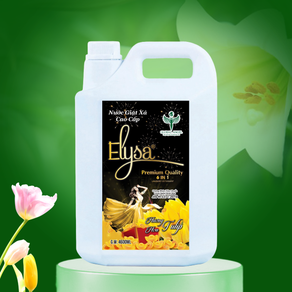 Nước giặt xả cao cấp Elysa 6in1 Hương Tulip 4600ml