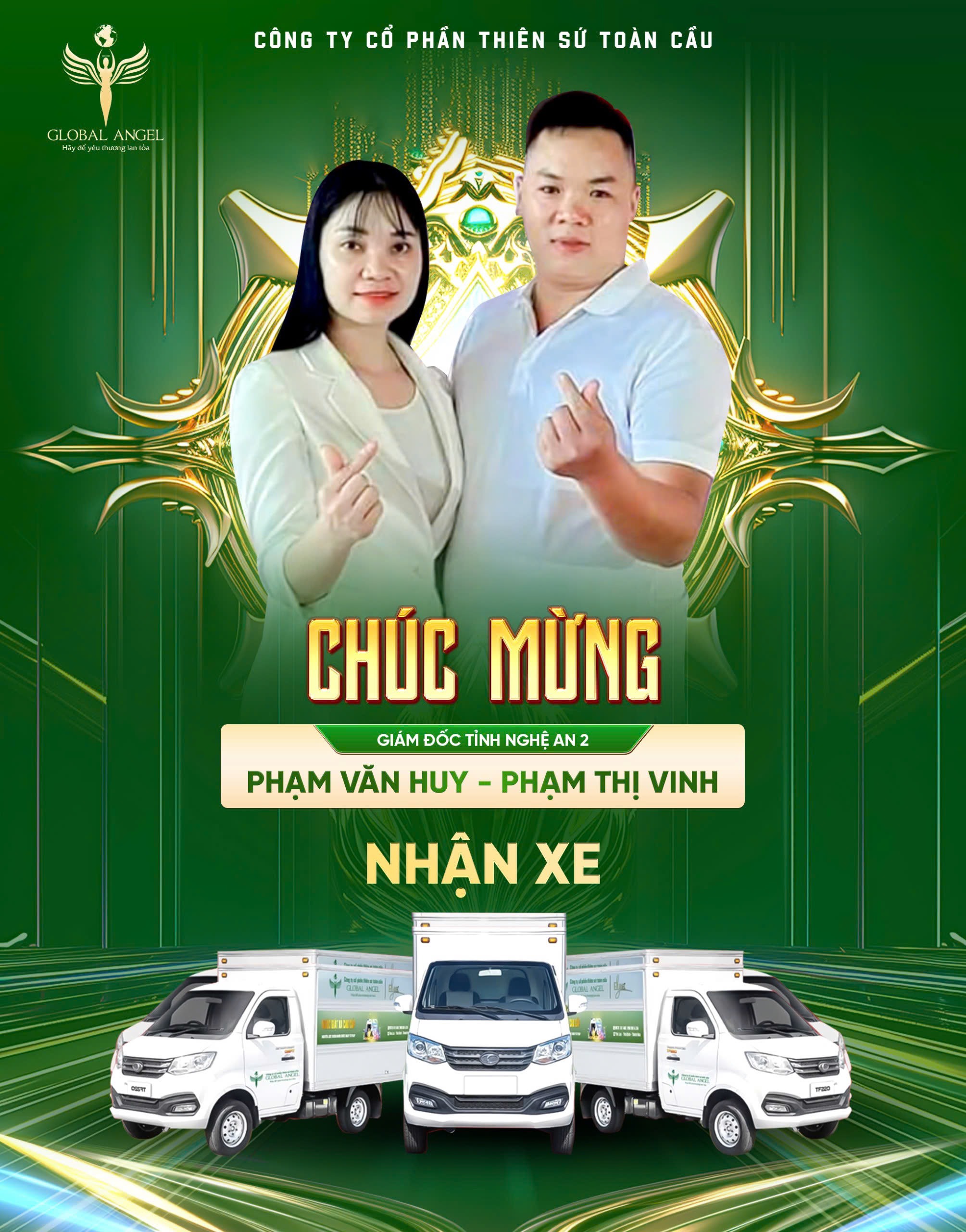 CHÚC MỪNG GIÁM ĐỐC TỈNH NGHỆ AN 1 NHẬN XE – ANH PHẠM VĂN HUY VÀ CHỊ PHẠM THỊ VINH